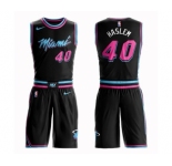Men's Miami Heat #40 Udonis Haslem Swingman Black Basketball Suit Jersey - City Edition