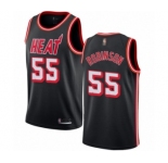 Men's Miami Heat #55 Duncan Robinson Authentic Black Fashion Hardwood Classics Basketball Jersey