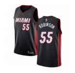 Men's Miami Heat #55 Duncan Robinson Swingman Black Basketball Jersey - Icon Edition