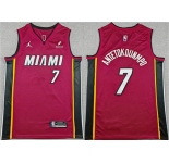 Men's Miami Heat #7 Giannis Antetokounmpo Red 2025 Statement Edition Swingman Stitched Basketball Jersey