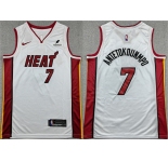 Men's Miami Heat #7 Giannis Antetokounmpo White 2026 Association Edition Swingman Stitched Basketball Jersey