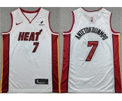 Men's Miami Heat #7 Giannis Antetokounmpo White 2026 Association Edition Swingman Stitched Basketball Jersey
