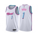 Women Nike Miami Heat #1 Chris Bosh Swingman White NBA Jersey - City Edition