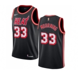 Women's Miami Heat #33 Alonzo Mourning Swingman Black Black Fashion Hardwood Classics Basketball Jersey