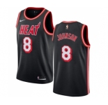 Women's Nike Miami Heat #8 Tyler Johnson Swingman Black Black Fashion Hardwood Classics NBA Jersey