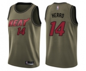 Youth Miami Heat #14 Tyler Herro Swingman Green Salute to Service Basketball Jersey