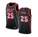 Youth Miami Heat #25 Kendrick Nunn Authentic Black Fashion Hardwood Classics Basketball Jersey