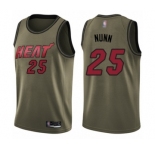Youth Miami Heat #25 Kendrick Nunn Swingman Green Salute to Service Basketball Jersey