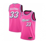 Youth Miami Heat #33 Alonzo Mourning Pink Swingman Jersey - Earned Edition