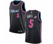 Youth Miami Heat #5 Derrick Jones Jr Swingman Black Basketball Jersey - City Edition
