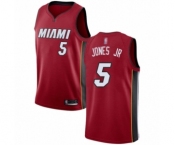 Youth Miami Heat #5 Derrick Jones Jr Swingman Red Basketball Jersey Statement Edition