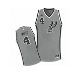 Men Adidas San Antonio Spurs #4 Derrick White Swingman Silver Grey Alternate NBA Jersey