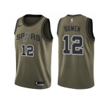 Men Nike San Antonio Spurs #12 Bruce Bowen Green Salute to Service NBA Swingman Jersey