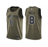 Men Nike San Antonio Spurs #8 Patty Mills Green Salute to Service NBA Swingman Jersey