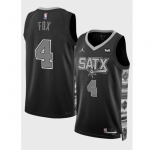 Men San Antonio Spurs #4 De 27Aaron Fox Black 2025 Statement Edition Stitched Basketball Jersey