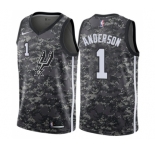 Men's Nike San Antonio Spurs #1 Kyle Anderson Swingman Camo NBA Jersey - City Edition