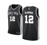 Men's Nike San Antonio Spurs #12 LaMarcus Aldridge Swingman Black Road NBA Jersey - Icon Edition