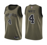 Men's Nike San Antonio Spurs #4 Derrick White Swingman Green Salute to Service NBA Jersey