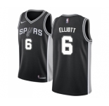 Men's Nike San Antonio Spurs #6 Sean Elliott Swingman Black Road NBA Jersey - Icon Edition