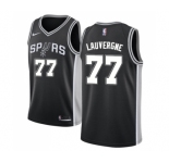 Men's Nike San Antonio Spurs #77 Joffrey Lauvergne Swingman Black Road NBA Jersey - Icon Edition