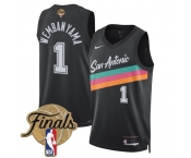 Men's San Antonio Spurs #1 Victor Wembanyama Black 2026 Finals Patch City Edition Stitched Basketball Jersey