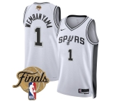 Men's San Antonio Spurs #1 Victor Wembanyama White 2026 Finals Patch Association Edition Stitched Basketball Jersey