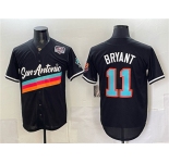 Men's San Antonio Spurs #11 Carter Bryant Black USA 250' Patch City Edition Stitched Baseball Jersey