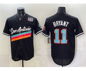 Men's San Antonio Spurs #11 Carter Bryant Black USA 250' Patch City Edition Stitched Baseball Jersey