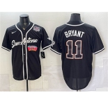 Men's San Antonio Spurs #11 Carter Bryant Black USA 250' Patch Stitched Baseball Jersey