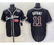 Men's San Antonio Spurs #11 Carter Bryant Black USA 250' Patch Stitched Baseball Jersey