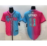 Men's San Antonio Spurs #11 Carter Bryant Pink Blue Limited Stitched Baseball Jersey