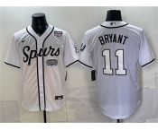 Men's San Antonio Spurs #11 Carter Bryant White USA 250' Patch Stitched Baseball Jersey