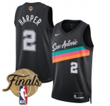 Men's San Antonio Spurs #2 Dylan Harper Black 2026 Finals Patch City Edition Stitched Basketball Jersey