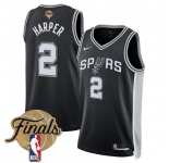 Men's San Antonio Spurs #2 Dylan Harper Black 2026 Finals Patch Icon Edition Stitched Basketball Jersey