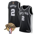 Men's San Antonio Spurs #2 Dylan Harper Black 2026 Finals Patch Icon Edition Stitched Basketball Jersey