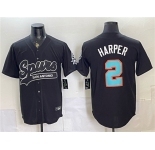 Men's San Antonio Spurs #2 Dylan Harper Black Stitched Baseball Jersey