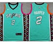 Men's San Antonio Spurs #2 Dylan Harper Teal City Edition Stitched Basketball Jersey