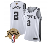 Men's San Antonio Spurs #2 Dylan Harper White 2026 Finals Patch Association Edition Stitched Basketball Jersey