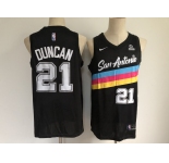 Men's San Antonio Spurs #21 Tim Duncan Authentic Black Basketball Jersey - 2020-2021 City Edition