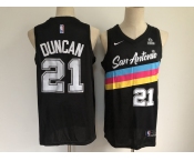 Men's San Antonio Spurs #21 Tim Duncan Authentic Black Basketball Jersey - 2020-2021 City Edition