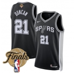 Men's San Antonio Spurs #21 Tim Duncan Black 2026 Finals Patch Icon Edition Stitched Basketball Jersey