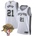 Men's San Antonio Spurs #21 Tim Duncan White 2026 Finals Patch Association Edition Stitched Basketball Jersey