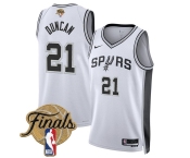 Men's San Antonio Spurs #21 Tim Duncan White 2026 Finals Patch Association Edition Stitched Basketball Jersey