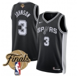 Men's San Antonio Spurs #3 Keldon Johnson Black 2026 Finals Patch Icon Edition Stitched Basketball Jersey