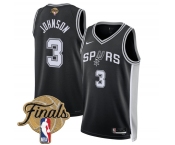 Men's San Antonio Spurs #3 Keldon Johnson Black 2026 Finals Patch Icon Edition Stitched Basketball Jersey
