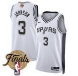 Men's San Antonio Spurs #3 Keldon Johnson White 2026 Finals Patch Association Edition Stitched Basketball Jersey