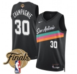 Men's San Antonio Spurs #30 Julian Champagnie Black 2026 Finals Patch City Edition Stitched Basketball Jersey