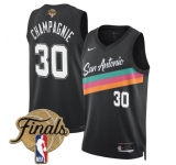 Men's San Antonio Spurs #30 Julian Champagnie Black 2026 Finals Patch City Edition Stitched Basketball Jersey
