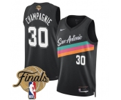 Men's San Antonio Spurs #30 Julian Champagnie Black 2026 Finals Patch City Edition Stitched Basketball Jersey