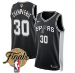 Men's San Antonio Spurs #30 Julian Champagnie Black 2026 Finals Patch Icon Edition Stitched Basketball Jersey